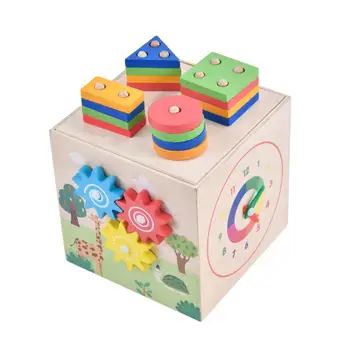 Безопасный прочный набор деревянных блоков для малышей, игрушка-конструктор для малышей, Многофункциональная деревянная игрушка-конструктор для детей