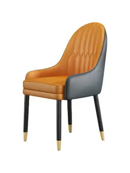 Обеденный стул в скандинавском стиле из массива дерева, Семейный Кожаный Стул для итальянского ресторана, отеля со спинкой из воловьей кожи, Современный светильник для переговоров, роскошь