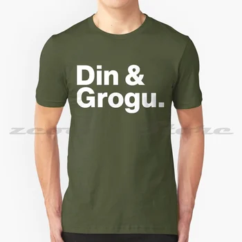 Классическая футболка Din & Grogu, футболка из 100% хлопка, удобная высококачественная футболка Din & Grogu
