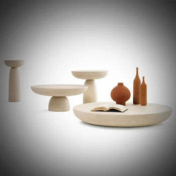 Круглый столик в скандинавском роскошном грибовидном стиле Дизайнерская гостиная Японские журнальные столики Комбинированная мебель для дома AA50