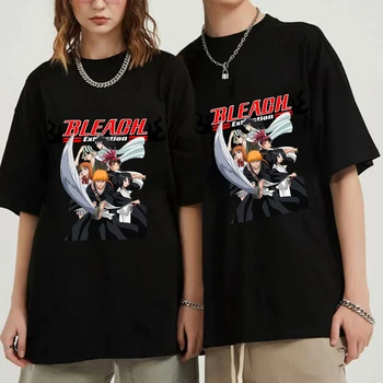 2023 г. Футболки с аниме Harajuku Bleach, унисекс, женские, мужские топы в стиле хип-хоп, футболка
