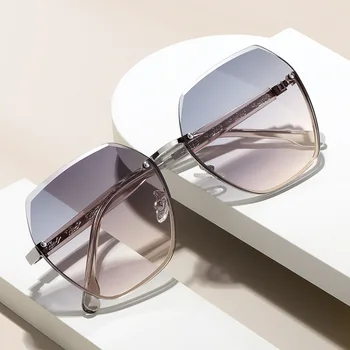 2023 Новые Легкие Роскошные Женские Солнцезащитные очки Без Рамки Градиентные Солнцезащитные очки В Большой Оправе Поляризованные Очки