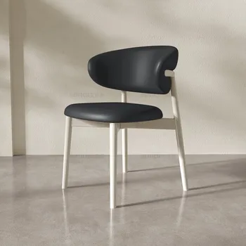 Скандинавские современные обеденные стулья Tonet, Черные Кухонные Кожаные Обеденные стулья, Дизайнерская мебель для отеля Cadeiras Sala De Jantar