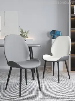 Домашний обеденный стул из скандинавской ткани с современной простой технологией, роскошный стул со спинкой, обеденный стул для переговоров, стул для макияжа ногтей