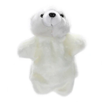 Милая ручная кукла Белого медведя, Развивающая Мягкая кукла для маленьких детей, Плюшевая игрушка