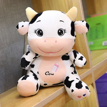 1шт 22/26 см Плюшевые игрушки Kawaii Baby Cow, мягкие животные, милые куклы крупного рогатого скота для детей, домашний декор для девочек, приятный подарок на День рождения