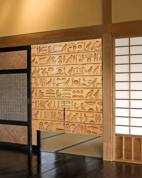 Дверные занавески с египетскими символами, декор кафе, ресторана, перегородка, японские занавески для входа в кухню, подвесные полупрозрачные шторы