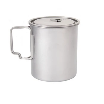 Походная Кружка Титановая Чашка Посуда Для Пикника Уличное Кухонное Оборудование Дорожный Набор Посуды Для Приготовления Пищи, 750 МЛ