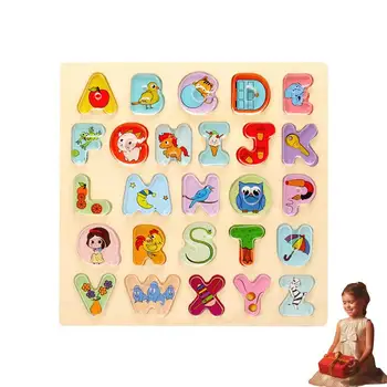 Пазлы ABC, деревянные пазлы для детей 4-8 лет, пазлы с алфавитом и доской-головоломкой, набор для детского сада, блоки с буквами для дошкольного возраста