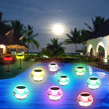 Плавающие фонари для бассейна, солнечные фонари для бассейна, изменяющие цвет, IP65 Водонепроницаемый светодиодный ночник для бассейна, гидромассажная ванна, декор пруда