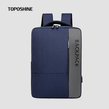 Toposhine 2023 Мужские рюкзаки в стиле пэчворк с USB-зарядкой, мужской рюкзак для деловых поездок для 15,6-дюймового ноутбука, деловые дорожные сумки