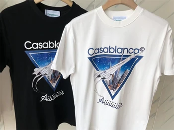 Верхняя версия футболки Triangle Casablanca Для мужчин и женщин, повседневная футболка с коротким рукавом и классическим логотипом