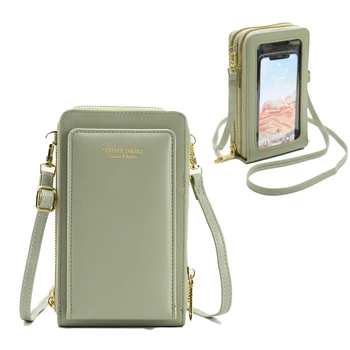 2023 Новая женская сумка для мобильного телефона на молнии с сенсорным экраном, Корейская модная сумка через плечо на одно плечо