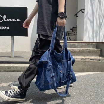 Джинсовая женская сумка через плечо, сумки многоразового использования, женские сумки, холщовые сумки для покупок, Женские сумки-мессенджеры для покупателей