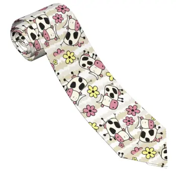 Галстуки из коровьего шелка, полиэстер, 8 см, узкий галстук с животным воротником для мужчин, Повседневная одежда, Бизнес