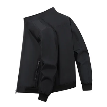 2023 Новые мужские Демисезонные Модные Повседневные Уличные Ветрозащитные деловые куртки, пальто со стоячим воротником, однотонные, сохраняющие тепло