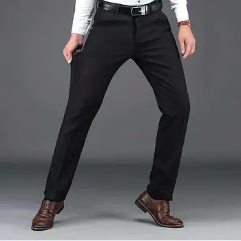 Мужская одежда Весна и осень Прямые костюмные брюки Мужская деловая мода Однотонные официальные брюки большого размера 2023 Q15