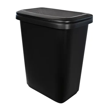 Двухфункциональное Пластиковое разделенное кухонное мусорное ведро XL емкостью 20,4 галлона, черные садовые мусорные баки