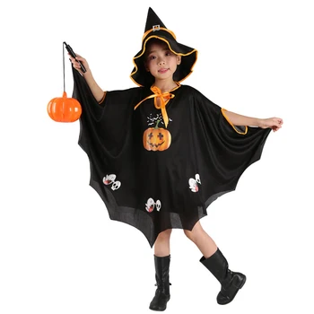 Страшная девочка-ведьма, тыква, Дракулаура, одежда, маскировочный плащ, костюм ужасов на Хэллоуин для детей, карнавальное праздничное платье, фантазия