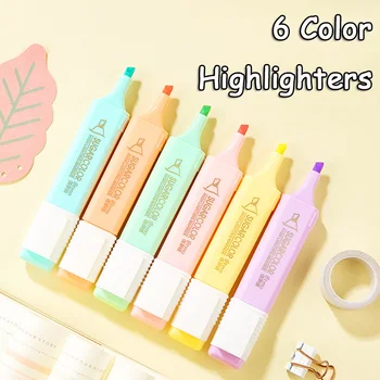 6 Ярких цветных маркеров, фломастер большой емкости, флуоресцентная ручка, маркеры для рисования граффити, ручка для рисования, школьные принадлежности