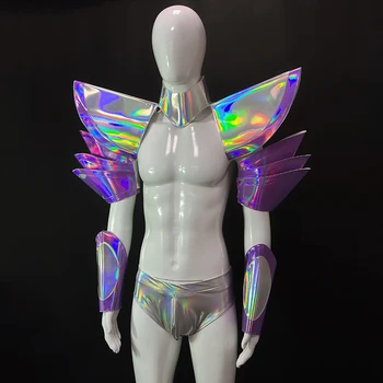 Лазерный Летающий плечевой сценический костюм Muscle Men Для ночного клуба Dj Gogo Dancer, костюм трансвестита для рейв-вечеринок, одежда для выступлений BL8823
