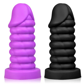 Несколько видов силиконовых пенисов с увеличенной резьбой для расширения ануса женщин, накладных пенисов, мягких товаров для взрослых,