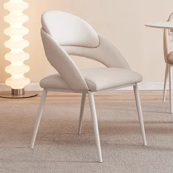 Белые Rмодернистские обеденные стулья для кафе, акцентный дизайн, минималистичные Удобные обеденные стулья, расслабляющий стул, гостиничная мебель YX50DC