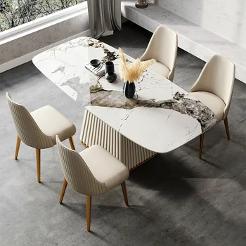 Дизайнерские удобные обеденные стулья с кожаными золотыми ножками, минималистичные стулья для взрослых, Уникальные модные декоративные элементы интерьера из силлы