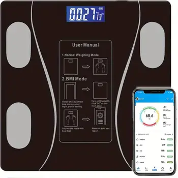 Умные весы для взвешивания, совместимые с Bluetooth, электронные интеллектуальные весы для похудения lichaamsvet intelligente