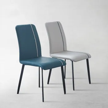 Легкое роскошное кресло со спинкой, туалетное кресло для отдыха, современный простой кожаный обеденный стул, Дизайнерский ресторан, домашний обеденный стул