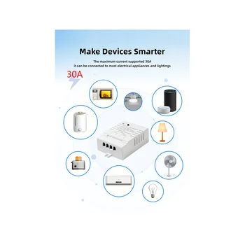 Tuya Smart WiFi Switch DIY Таймер Переменного Тока 85-265 В WiFi Беспроводной Контроллер 30A Монитор Мощности кВтч для Alexa Google Home