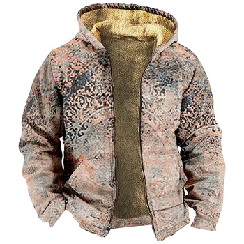Флисовые толстовки на молнии, мужское индивидуальное повседневное пальто с капюшоном с принтом, осенне-зимняя толстая теплая куртка, мужская уличная одежда