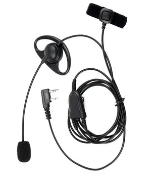 Тактическая гарнитура 2-контактной D-образной формы с микрофонным заушником PTT, наушник для рации Baofeng Kenwood Talkie Walkie Radio