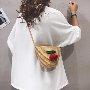 Мини-сумка через плечо, летняя маленькая сумка, женская универсальная пляжная плетеная сумка, Женская плетеная сумка через плечо для девочек