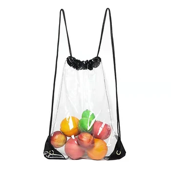Новый Прозрачный рюкзак на шнурке, Сумка для хранения фруктов, Спортивная сумка, Унисекс, Большая емкость, Легкий Пляжный рюкзак