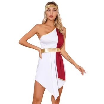 Древнеримский греческий наряд, праздничное платье на тему Хэллоуина, египетская Клеопатра, костюм римской принцессы, Маскарадный костюм Каниваля для косплея