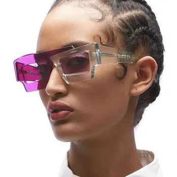Асимметричные Контрастные Солнцезащитные Очки Мужчины 2023 Новые Персонализированные Солнцезащитные Очки Контрастные Хип-Хоп Солнцезащитные Очки для Женщин Eyewear