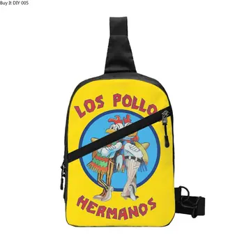 Потертый во все тяжкие слинг Нагрудная сумка через плечо Мужская мода Los Pollos Hermanos Рюкзак через плечо для путешествий на велосипеде