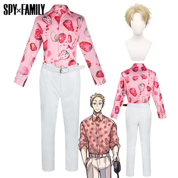 Аниме Spy X Family Loid Forger Косплей костюм Рубашка с клубничным рисунком Парик Сумеречный наряд Одежда Костюмы на Хэллоуин для мужчин