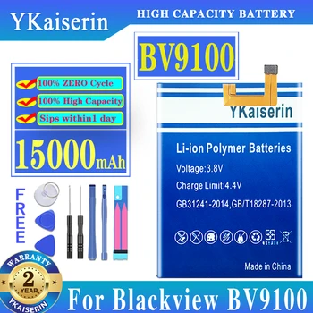 Для Blackview BV9100 Оригинальный аккумулятор YKaserin емкостью 15000 мАч, перезаряжаемый литий-ионный аккумулятор для мобильного телефона Bateria, сменные аккумуляторы