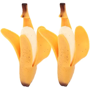 2 шт TPR Игрушка-банан для рук, Бананы, Портативное сжатие от стресса, Компактное Снятие кожуры от беспокойства, Мягкое давление клея