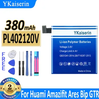 YKaiserin Аккумулятор PL402120V Для Смарт-спортивных часов Huami Amazifit Ares Bip GTR A1608 380 мАч + Бесплатные Инструменты
