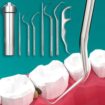 Зубная нить для чистки зубов межзубная щетка металлическая из нержавеющей стали Зубная нить для чистки полости рта зубная нить