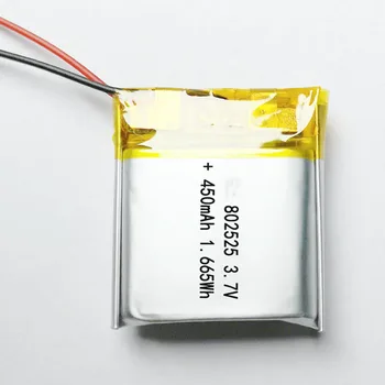 Перезаряжаемый литий-полимерно-ионный аккумулятор 3,7 В 450 мАч 802525 8025 для камеры POWER BANK DVD MOBILE POWER GPS CHARGING TREASURE POWER
