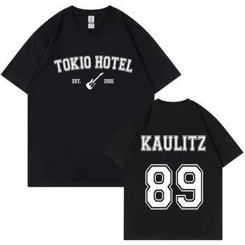 Рок-группа Tokio Hotel Kaulitz Футболка Мужская Модная Повседневная Футболка С коротким рукавом в стиле Хип-Хоп, Панк, Футболки Оверсайз, Уличная Одежда Унисекс