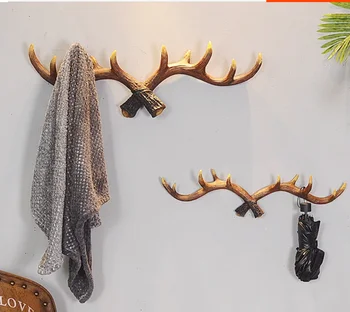 Скандинавский крючок для ключей на пороге, украшение в виде оленьих рогов, вешалка для хранения одежды и шляп