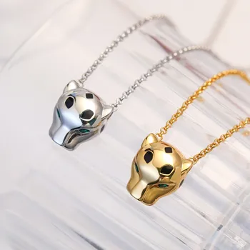 Роскошный бренд стерлингового серебра 925 пробы с подвеской в виде головы леопарда Женское ожерелье Индивидуальность мода темперамент высокое ювелирное изделие подарок для вечеринки