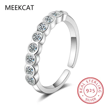кольцо из муассанита D-цвета 5 мм 7-каратного, 925 пробы, покрытое белым золотом, обручальное кольцо Eternity Band, обручальные кольца для женщин