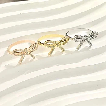 TF 2023 Новое кольцо серии Bowknot с бриллиантом, Женственный Дизайн, Многоцветное Обручальное кольцо с бриллиантом