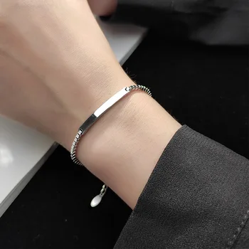 Геометрический браслет серебристого цвета для женщин, подарок девушке на день рождения, корейские офисные украшения, прямая поставка Оптом
